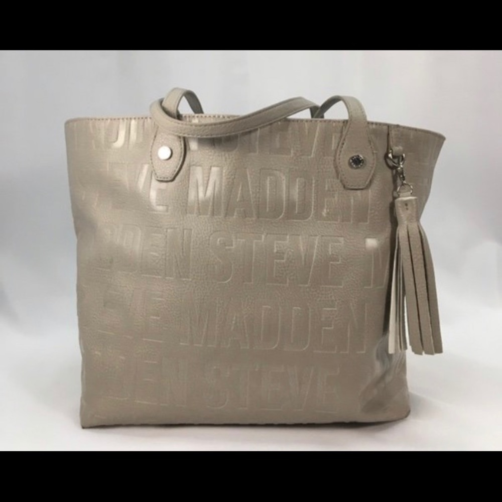 Steve Madden Beige Leather Tote bag purse